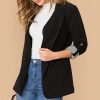 Fall Winter Stitching Collared Slim Fit Graceful Blazer in Blazers Suits