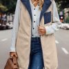 Simple Stitching Plush Double Sided Women Vest Hooded in Vests