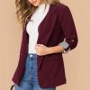Fall Winter Stitching Collared Slim Fit Graceful Blazer in Blazers Suits