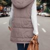 Simple Stitching Plush Double Sided Women Vest Hooded in Vests
