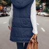 Simple Stitching Plush Double Sided Women Vest Hooded in Vests