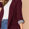 Fall Winter Stitching Collared Slim Fit Graceful Blazer in Blazers Suits