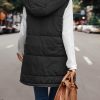 Simple Stitching Plush Double Sided Women Vest Hooded in Vests