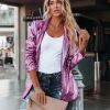 Spring Fashionable Sequ Collared Casual Blazer in Blazers Suits