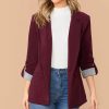 Fall Winter Stitching Collared Slim Fit Graceful Blazer in Blazers Suits