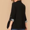 Fall Winter Stitching Collared Slim Fit Graceful Blazer in Blazers Suits