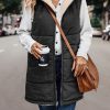 Simple Stitching Plush Double Sided Women Vest Hooded in Vests