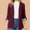 Fall Winter Stitching Collared Slim Fit Graceful Blazer in Blazers Suits