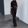 Casual Solid Color Loose Two Piece Suit in Pant Sets