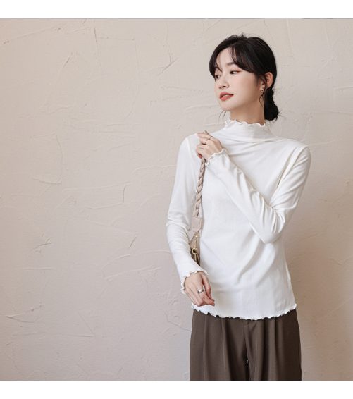 Half Turtleneck Bottoming Long Sleeved Blouse in Shirts & Blouses