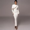 Sexy Cutout Back Slit Long Sleeve Dress in Dresses