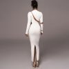 Sexy Cutout Back Slit Long Sleeve Dress in Dresses