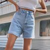 Fashionable Loose Casual Denim  High Waist Shorts in Shorts