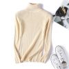 Long Sleeve Slim Fit Slimming Solid Color Korean Fresh Knitted Bottoming Sweater in Sweaters