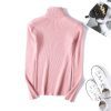 Long Sleeve Slim Fit Slimming Solid Color Korean Fresh Knitted Bottoming Sweater in Sweaters
