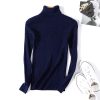 Long Sleeve Slim Fit Slimming Solid Color Korean Fresh Knitted Bottoming Sweater in Sweaters