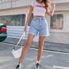 Fashionable Loose Casual Denim  High Waist Shorts in Shorts