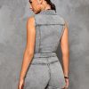 Casual Office Slim Fit Denim Jumpsuit in Jumpsuits Rompers