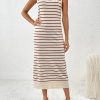 Sleeveless Splicing Pullover Striped Dress in Dresses