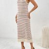 Sleeveless Splicing Pullover Striped Dress in Dresses