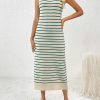 Sleeveless Splicing Pullover Striped Dress in Dresses
