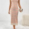 Sleeveless Splicing Pullover Striped Dress in Dresses