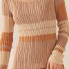 Contrast Color Long Sleeve Knitted Striped Dress in Dresses