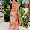 Elegant Printed Backless Cami Dress in Dresses