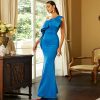 Sleeveless Elegant Slim Long Cocktail Bridesmaid Evening Dress in Dresses