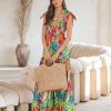 Elegant Printed Backless Cami Dress in Dresses