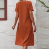 Loose Round Neck Short Sleeve Dress in Dresses