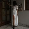 Puff Sleeve Waist Slimming Elegant Slim-Fit Dress in Dresses