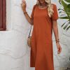 Loose Round Neck Short Sleeve Dress in Dresses