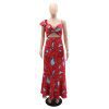 Elegant Sexy Print High Waist Maxi Dress in Dresses