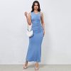 Elegant Sexy Design Side Pleating Dress in Dresses