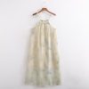 Painting Blooming Drawstring Halter Dress in Dresses