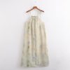 Painting Blooming Drawstring Halter Dress in Dresses
