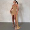 Stitching Tied Sexy Bandeau Sheath Dress in Dresses
