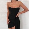 Stitching Tied Sexy Bandeau Sheath Dress in Dresses
