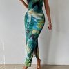 Tube Top Sleeveless Printed Dress in Dresses