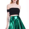 Metallic Umbrella Pleated Skirt in Skirts