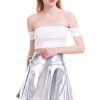 Metallic Umbrella Pleated Skirt in Skirts