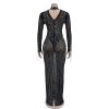 Mesh Drilling Long Dress in Dresses