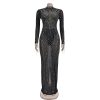 Mesh Drilling Long Dress in Dresses