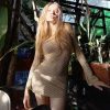 Long Sleeve Sexy Ripped Hip Dress in Dresses