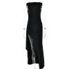 Backless Round Neck Sleeveless High Slit Dress in Dresses