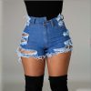 High Waist Ripped Fringe Shorts in Shorts
