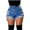 High Waist Ripped Fringe Shorts in Shorts