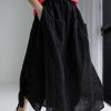 Double Pocket Elastic Waist Elegant Large Skirt in Skirts