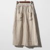 Double Pocket Elastic Waist Elegant Large Skirt in Skirts